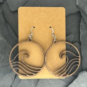 Boucles d'oreilles Vague bois Brun